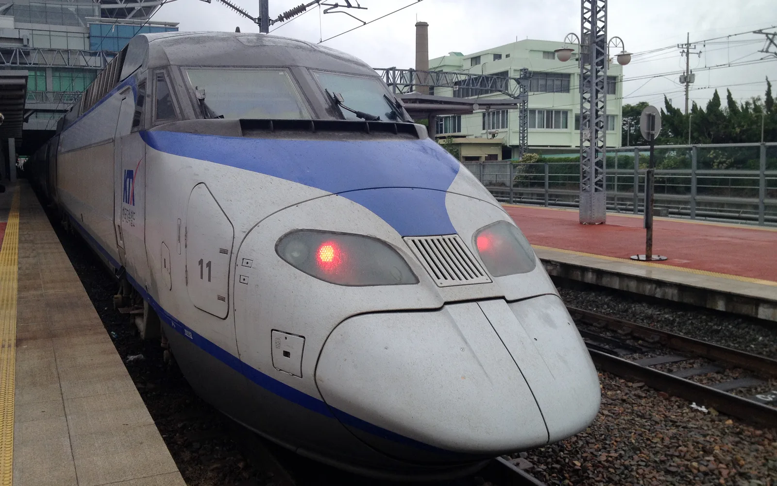 KTX-I high-speed train standing at Busan Station